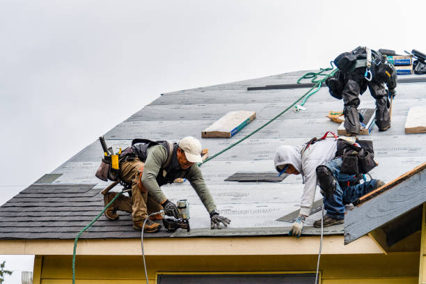 Professional Gutter Installation technician working in Urbana, IA